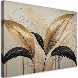 Artgeist Artgeist - Quadro su tela, Foglie botaniche Boho - 90x60