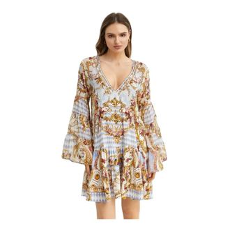Camilla Dames, Jurken, Blauw, Maat: XS Zijde