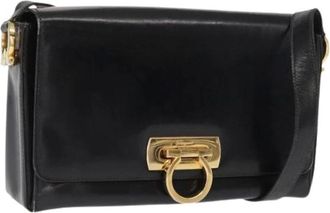 Ferragamo Pre-owned Cross Body Bags, female, Black, Size: ONE SIZE Pre-owned Leather Shoulder Bag