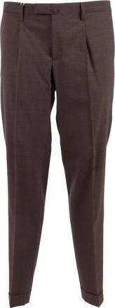 BRIGLIA 1949 Slim-fit Broek - Heren - Slim Fit Broeken - Bruin - M - Leer - Broeken