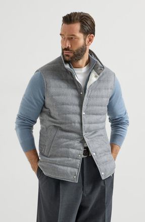 Brunello Cucinelli Cashmere flannel down jacket in Grey at Nordstrom, Size Xxx-Large Eu