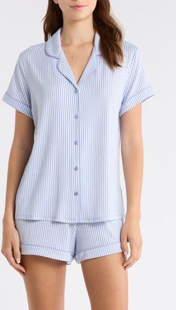 Nordstrom Moonlight Eco Short Pajamas in Blue/ivory Skinny Stripe at Nordstrom, Size Small