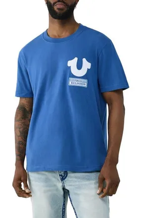 True Religion Horseshoe Repeat Cotton Graphic T-Shirt in Pacific Blue at Nordstrom, Size Xxx-Large