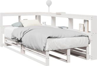 vidaXL Cama Con Estanter&iacute;a Sin Colch&oacute;n Madera Maciza De Pino 90x190 Cm Vidaxl