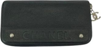 Chanel Pre-owned Wallets, female, Black, Size: ONE SIZE Pre-owned Leather Wallet