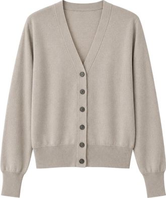 Meimeij Korte Cardigan met Kimonomouwen - Dames - Vesten - Beige - S - Wol - Truien & Vesten