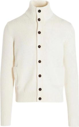 FILIPPO DE LAURENTIIS Blusotto Cardigan - Heren - Vesten - Wit - 2XL - Wol - Truien & Vesten