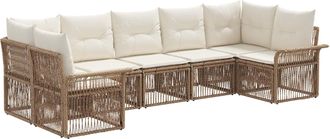 vidaXL Conjunto De Sof&aacute;s De Jard&iacute;n 7 Uds. 7-n&uacute;mero De Plazas Beige Vidaxl