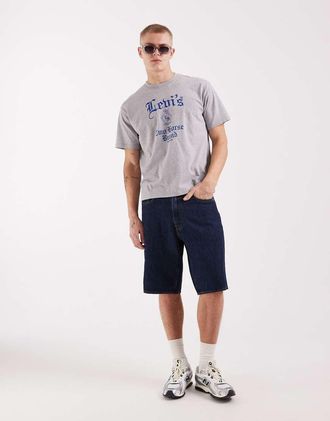 Levi's 478 - Pantaloncini di jeans ampi lavaggio scuro-Blu navy