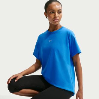 Nike Womens Nike Sportswear Classic Oversized T-Shirt in Blue | IH7601-435