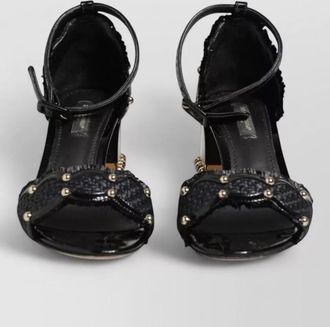 Dolce & Gabbana leather studded ankle strap pumps