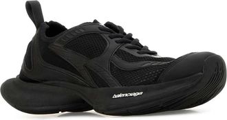 Balenciaga Mens Black Mesh And Rubber Circuit Sneakers