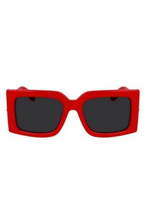 Ferragamo Prisma 55mm Modified Rectangular Sunglasses in Red at Nordstrom Rack