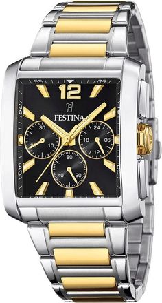 Festina Stalen Quartz Horloge- Zwarte Kast - Dames - Horloges - Grijs - ONE Size - Accessoires
