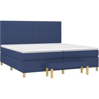 vidaXL Vidaxl - Cama Box Spring Con Colch&oacute;n Tela Azul 200x200 Cm