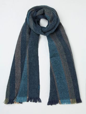 Fat Face FatFace Blue Marl Woven Stripe Scarf