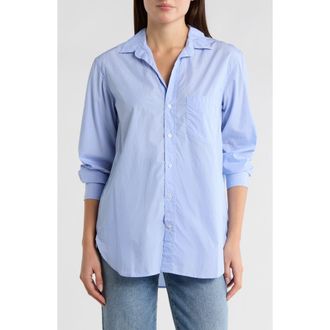 Frank & Eileen Joedy Relaxed Fit Stripe Button-Up Shirt in Thin White Blue Stripe at Nordstrom Rack, Size Xx-Small