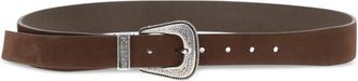 Brunello Cucinelli Brown Logo Buckle Belt