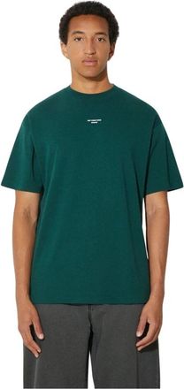 Dr&ocirc;le de Monsieur Le T-Shirt Slogan Classique - Heren - T-shirts - Groen - M - Katoen - Tops