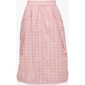 MCM Monogram Midi Skirt in Recycled Nylon in Soft Pink at Nordstrom, Size Large