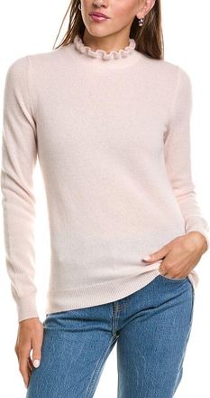 Sofiacashmere Ruffle Mock Neck 100% Cashmere Sweater