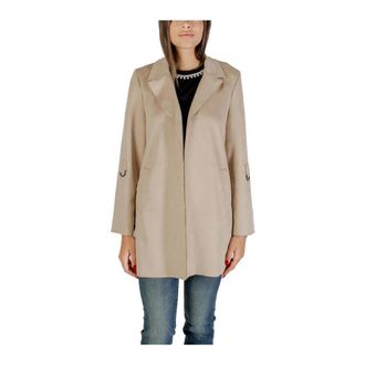 Only Single-Breasted Coats, female, Beige, S, Beige Slip-On Blazer with Pockets