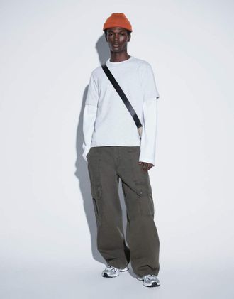 Levi's pantaloni cargo extra baggy kaki-Verde