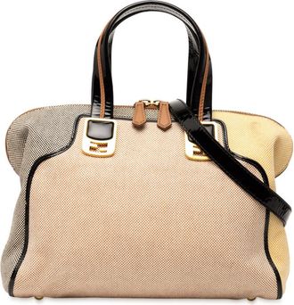 Fendi Pre-owned Fendi Small Canvas Colorblock Chameleon Satchel Ladies 8BL114 G0W 138 2516