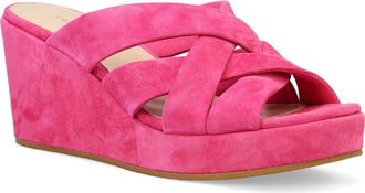Pelle Moda Wilona Platform Wedge Slide Sandal in Hyper Pink at Nordstrom, Size 9