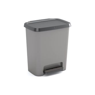 Dmora Dmora - Contenedor De Basura Carleton, Cubo De La Basura, Papelera Para Recogida Selectiva De Residuos, Gabinete De Basura, 38x28 H43 Cm, Gris Oscuro