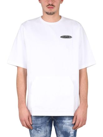 Dsquared2 Surf Board Skater Logo T-Shirt - White