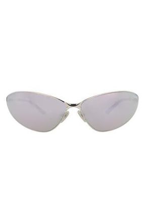 Balenciaga 93mm Shield Sunglasses in Silver Silver Silver at Nordstrom Rack