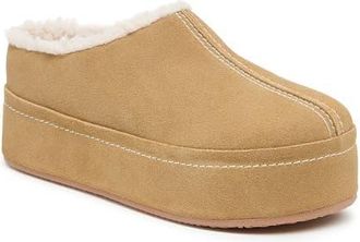 Kelsi Dagger Torrence Faux Shearling Lined Platform Clog in Bison at Nordstrom, Size 6.5