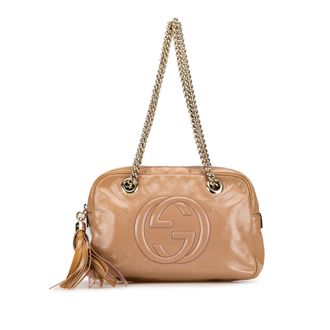 Gucci Pre-owned Womens Patent Soho Chain Shoulder Bag - Tan Leather - One Size