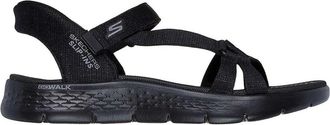 Skechers Go Walk gem&ecirc;leerde instapsandalen voor dames (Zwarte mergel)