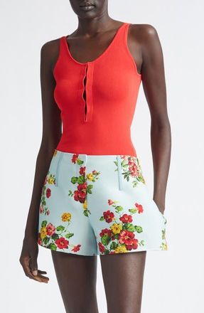 Brandon Maxwell The Scarlett Scoop Neck Bodysuit in Red at Nordstrom, Size Medium