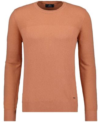 Ragman Rundhalspullover RAGMAN, Herren, Gr. 48, orange (apricot, 527), 70% Baumwolle 30% Leinen, ohne Ausschnitt, Pullover Rundhalspullover