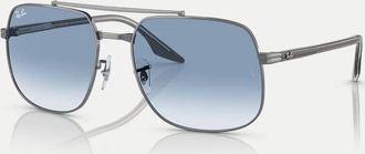 Ray-Ban RB3699 - Occhiali da sole squadrati color piombo con lenti blu-Grigio