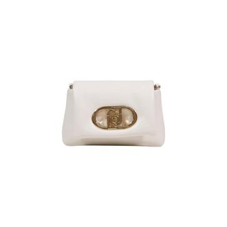 Liu Jo Shoulder Bags, female, White, Size: ONE SIZE Shoulder Bag with Button Fastening and Inside Pocket