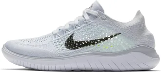 Nike Womens Free Run Flyknit 2018 Running Shoes in White | 942839-100