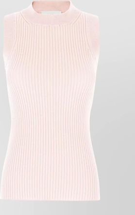 Sportmax sleeveless cotton top high neckline