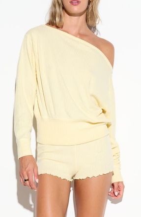 Spiritual Gangster Rhythm One-Shoulder French Terry Top in French Vanilla at Nordstrom, Size X-Small