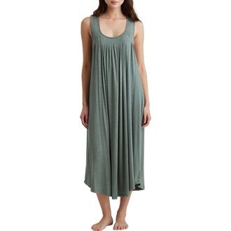 Papinelle Sleepwear Kate Pleated Stretch Modal Nightgown in Deep Moss at Nordstrom, Size X-Large