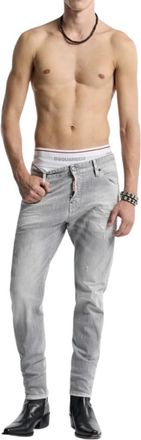 Dsquared2 Slim Twist Jeans - Heren - Slim Fit Jeans - Grijs - L - Katoen - Jeans