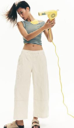 Pilcro The Izzie Relaxed Pull-On Barrel Pants by Pilcro: Jacquard Edition