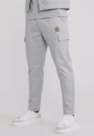 Siksilk Pantalones Chinos Plisados Grises para Hombre 38