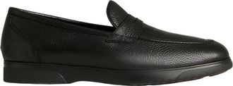 Kiton Loafer van hertenleer met rubberen zool - Heren - Loafers - Zwart - 40 EU - Leer - Schoenen