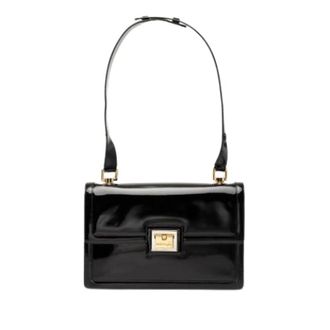 Ferragamo Pre-owned Shoulder Bags, female, Black, Size: ONE SIZE Pre-owned Patent Leather Shoulder Bag