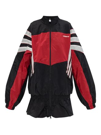 adidas Gestreept jack met rits - Zwart