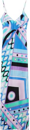 Pucci Vivara-print silk maxi dress - women - Silk - 48 - Blue